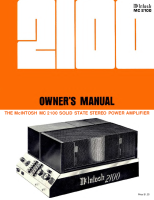 McIntosh MC-2100 - Owners manual